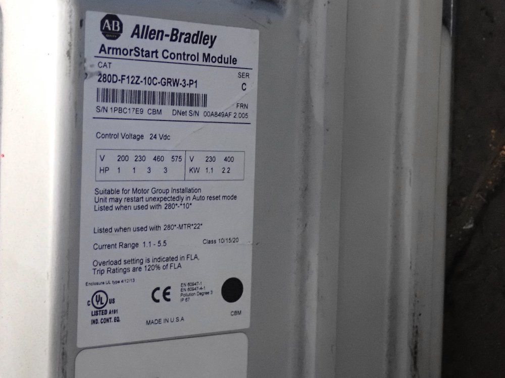 Allen Bradley 3 Hp Control Module - 280d-f12z-10c-grw-3-p1