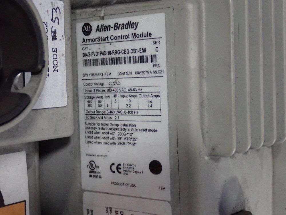 Allen Bradley .5 Hp Control Module - 284g-fvd1p4d-10-rrg-cbg-db1-emi