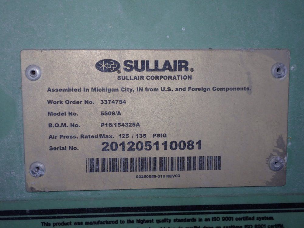 Sullair Air Compressor - 5509/a
