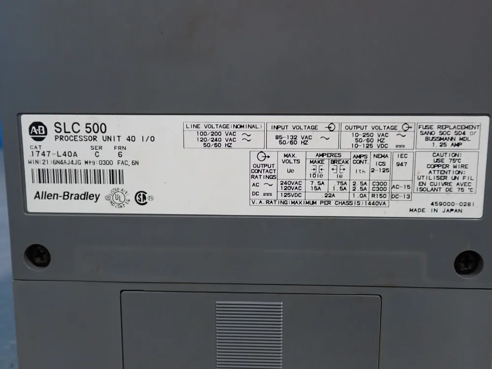 Allen-bradley 120-240 Vac Cpu Processor - 1747-l40a