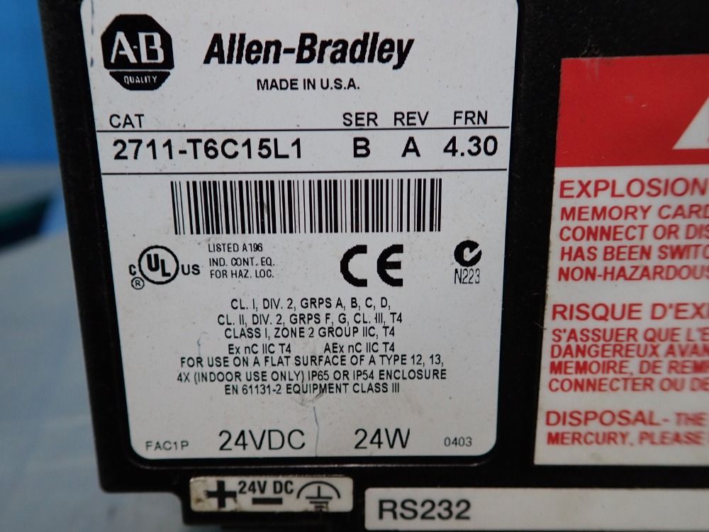 Allen-bradley Operator Interface - 2711-t6c15l1