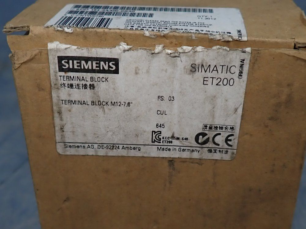 Siemens Terminal Block - 6es7 194-3aa00-0ba0