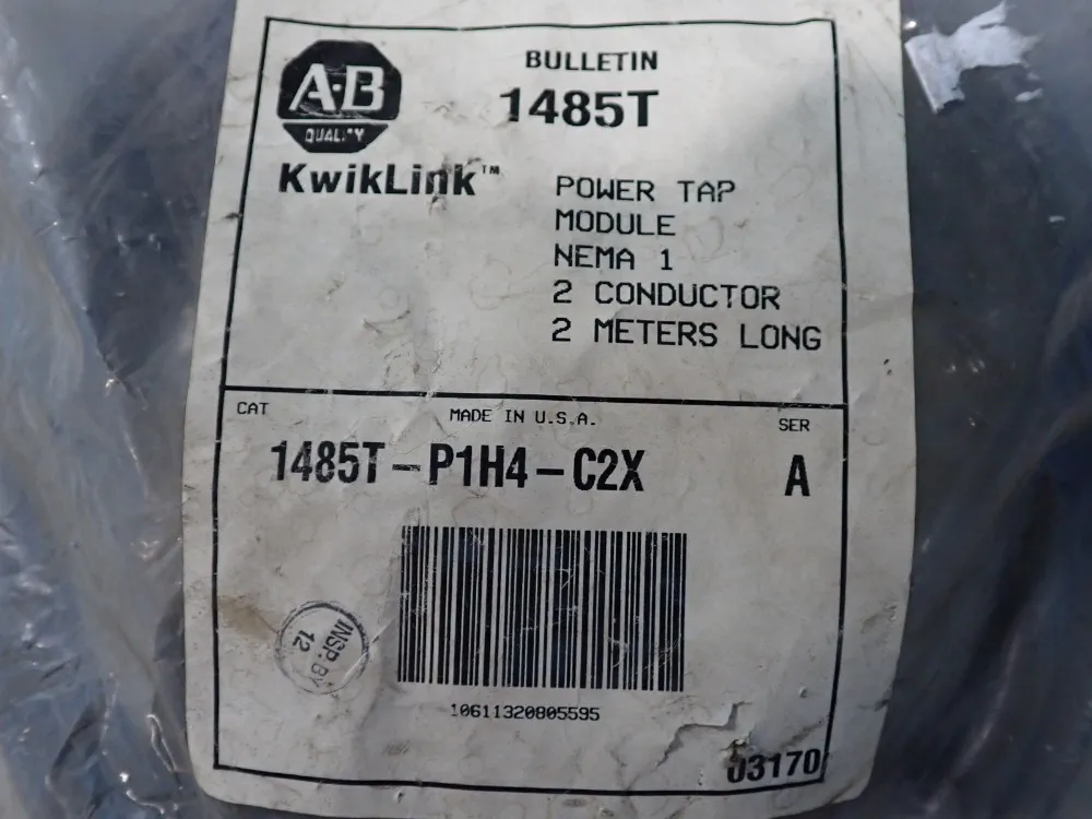 Allen-bradley Kwiklink Ip60 Power Input - 1485t-p1h4-c2x
