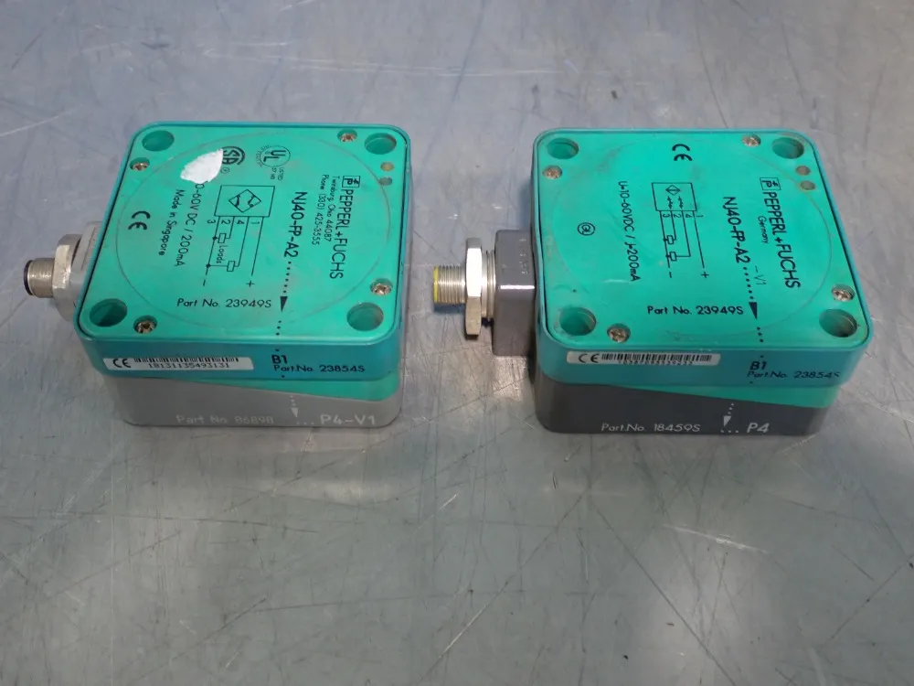 Pepperl & Fuchs Lot Of 2 Inductive Sensor - Nj40-fp-a2