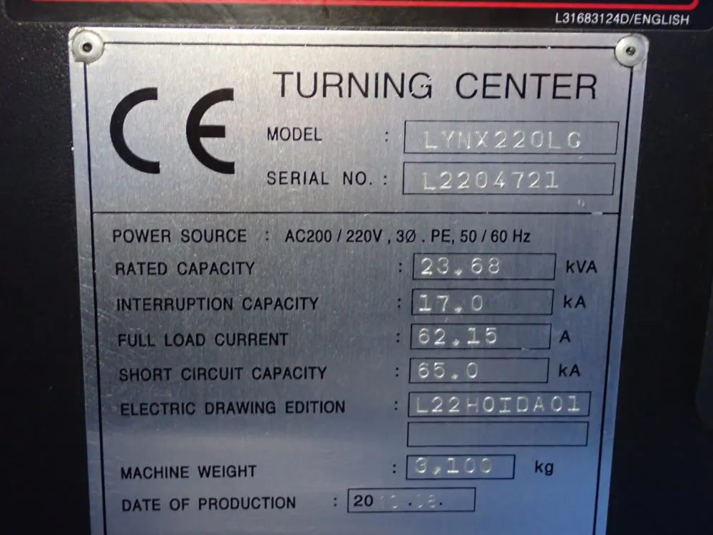 Doosan Cnc Lathe - Lynx220lg