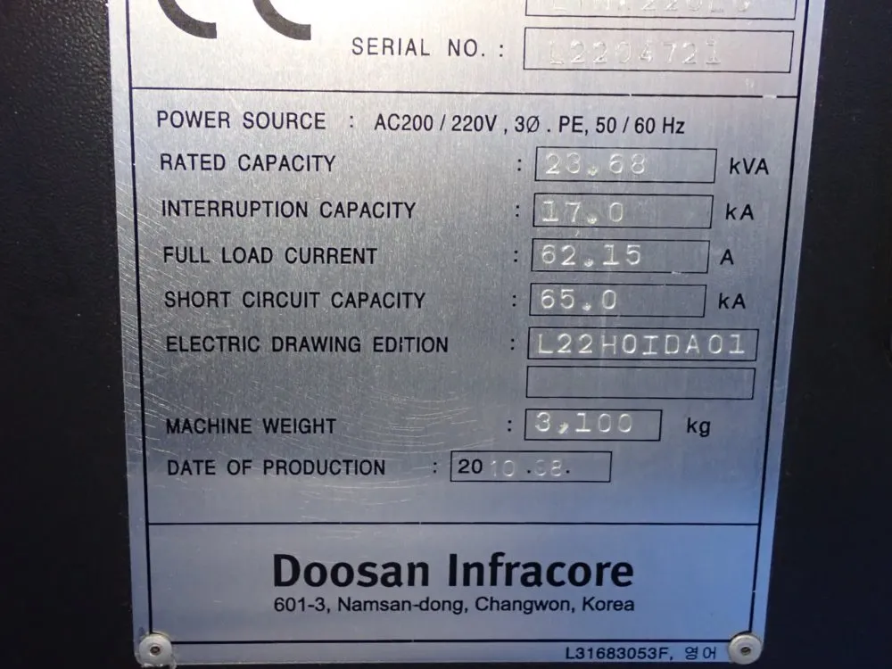 Doosan Cnc Lathe - Lynx220lg