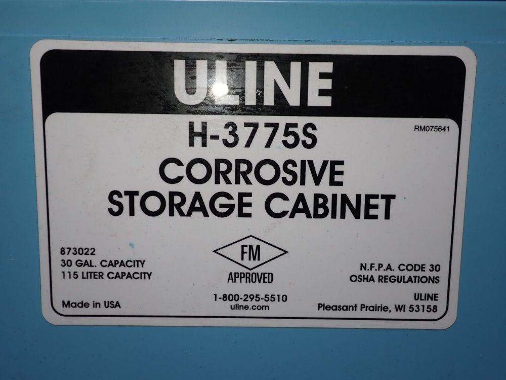 Uline 30 Gallon Corrosive Storage Cabinet - H-3775s