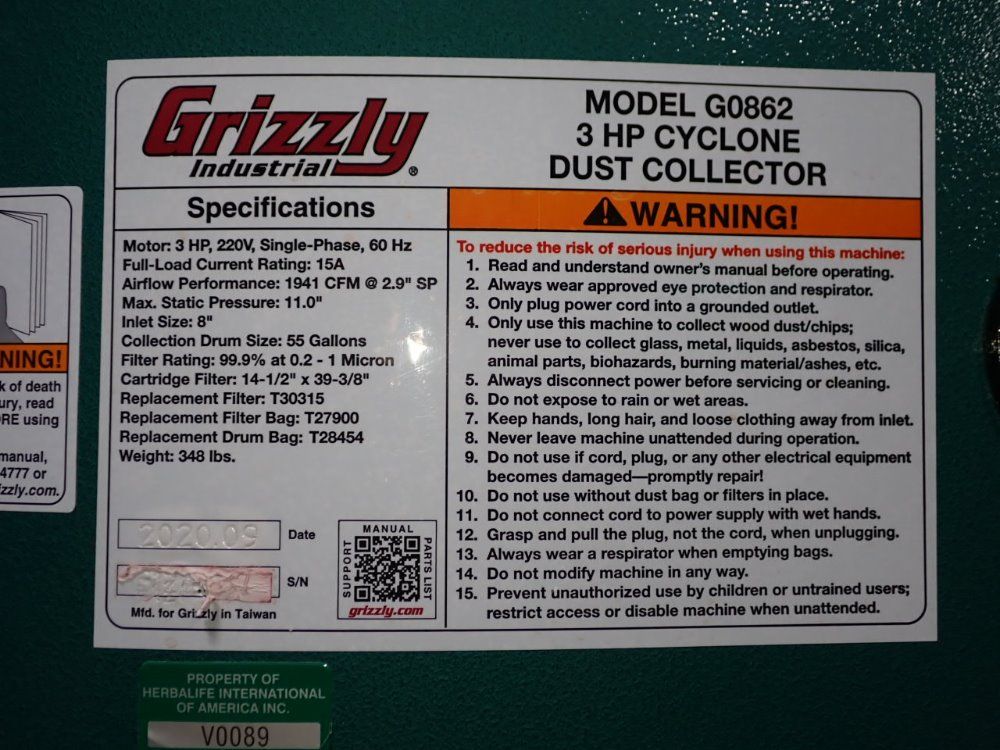 Grizzly Dust Collector