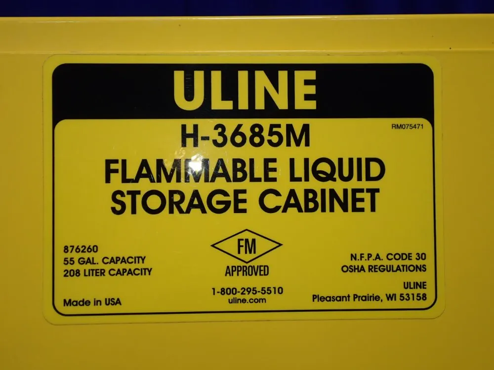 Uline 55 Gallon Flammable Storage Cabinet - H-3685m