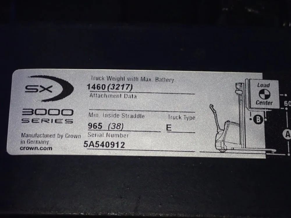 Crown 4000 Lbs Electric Walk Behind Forklift - Sx 3000 Series