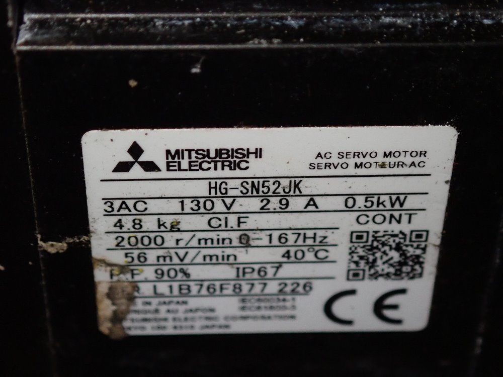 Mitsubishi .5 Kw Servo Motor - Hg-sn52jk