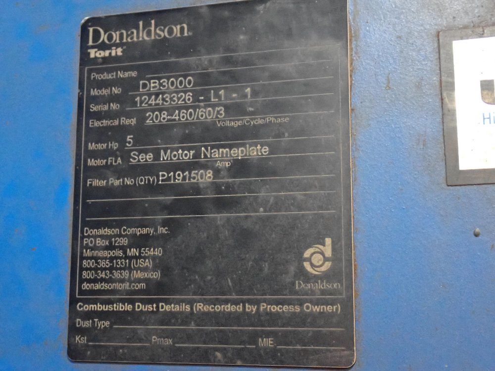 Donaldson Torit 50" X 73" Down Draft Table - Db3000