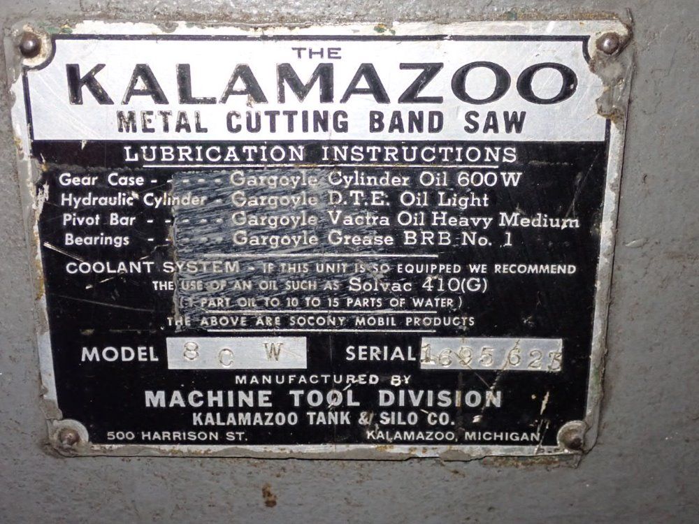 Kalamazoo 9 1/2" X 19" Horizontal Band Saw - 80w
