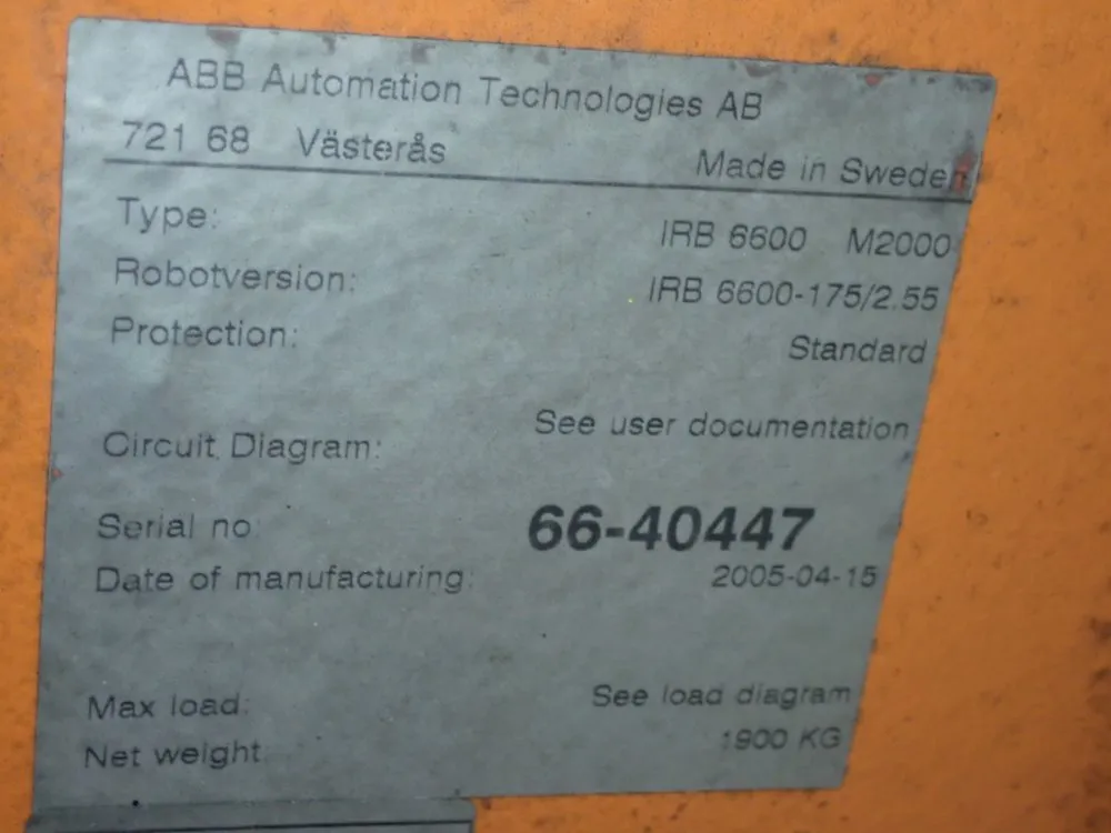 Abb Robot - Irb 6600 M2000