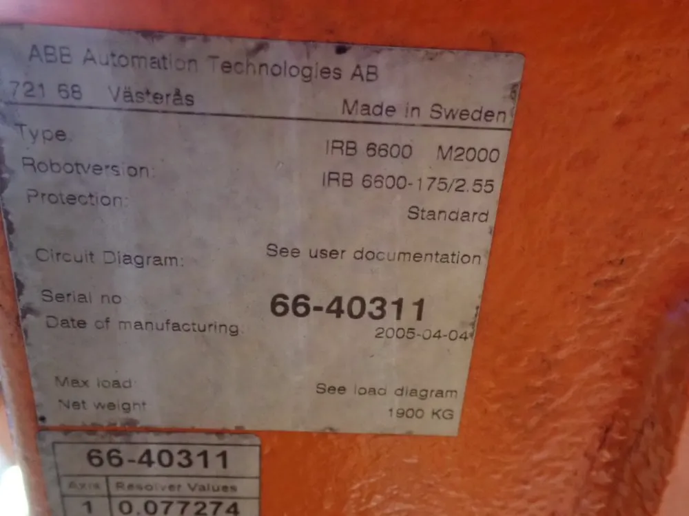 Abb Robot - Irb6600-175/2.55