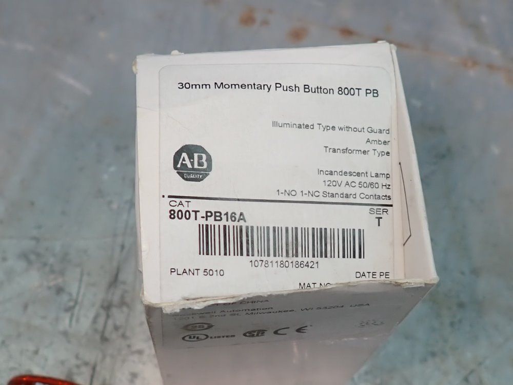 Allen Bradley Momentary Pushbutton - 800t-pb16a