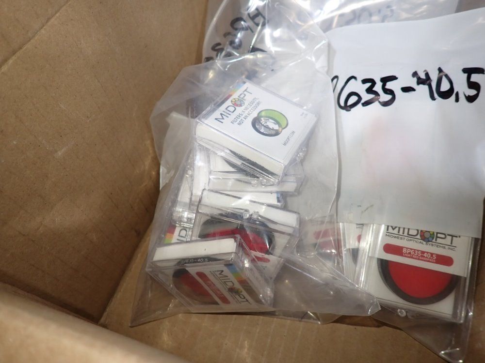 Midwest Optical Systems Inc Lot Of 15 Light Red / Blue Bandpass Filters