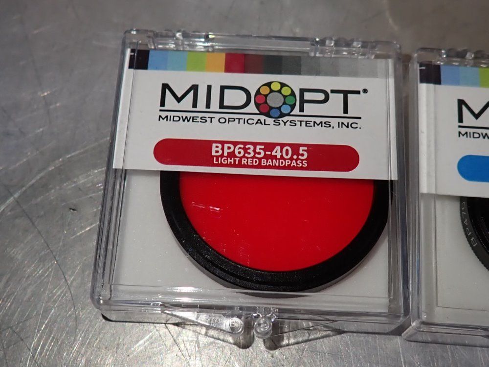 Midwest Optical Systems Inc Lot Of 15 Light Red / Blue Bandpass Filters