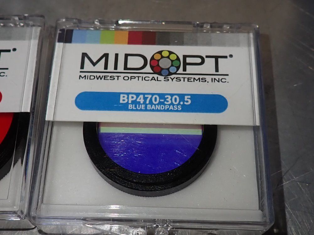 Midwest Optical Systems Inc Lot Of 15 Light Red / Blue Bandpass Filters