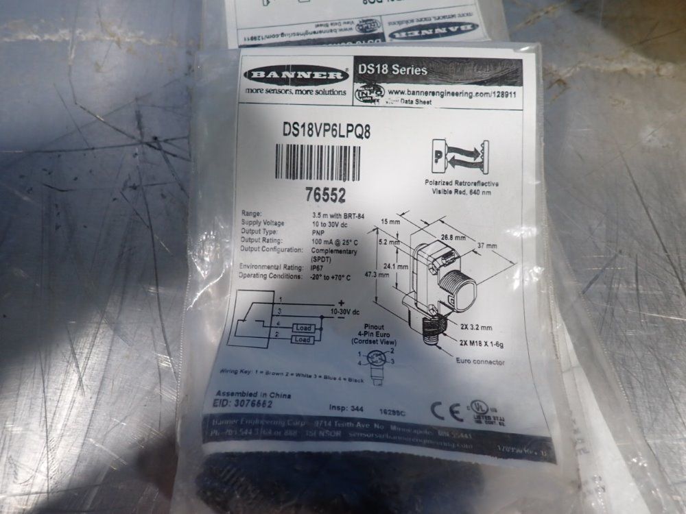 Banner Lot Of 7 Sensors - Ds18vp6lpq8