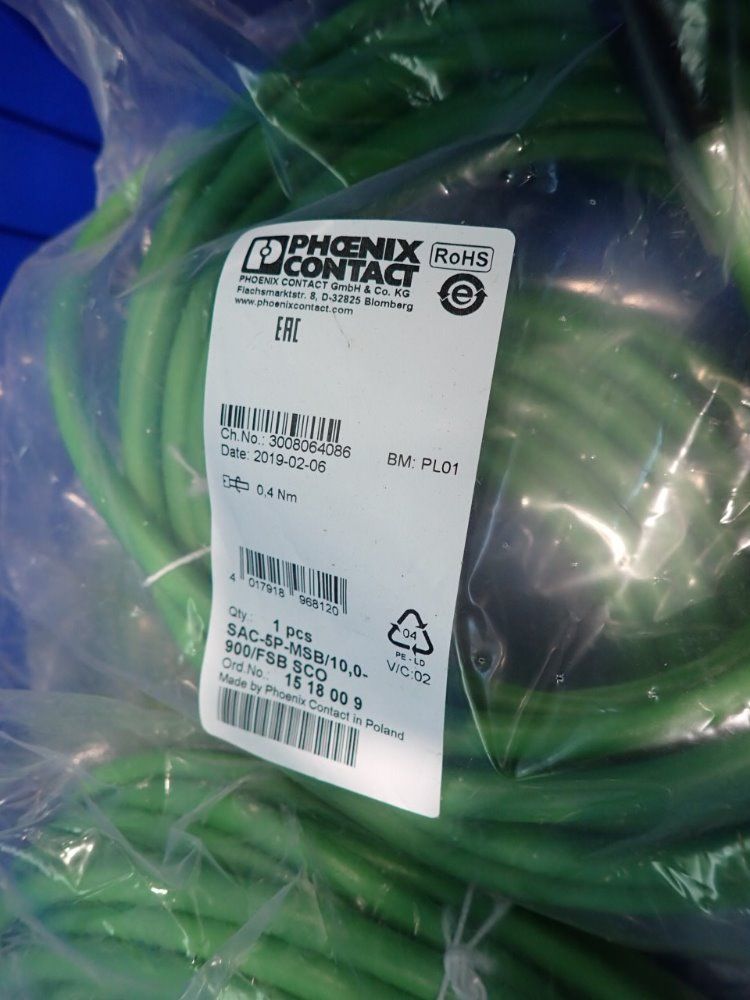 Phoenix Contact Lot Of 7 Cables - Sac-5p-msb/10,0-900/fsb Sco