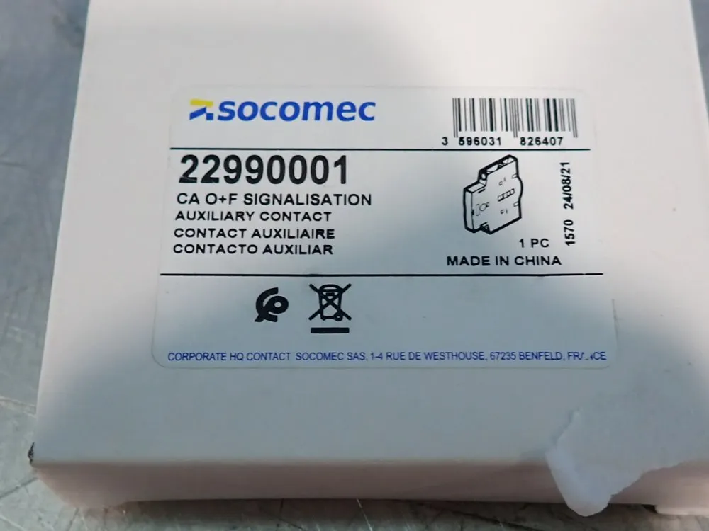 Socomec Lot Of 9 Auxiliary Contact - 22990001