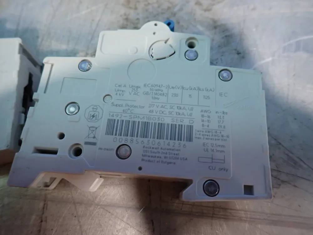 Allen Bradley Lot Of 2 Supplementary Protectors - 1492-spm1b030