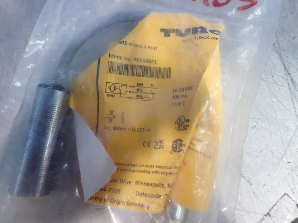 Turck Proximity Sensor - Bi8-g18-ap6k-0.2-rs4t