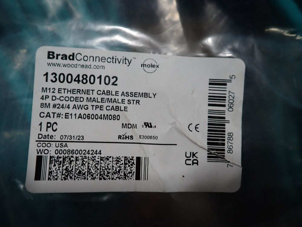 Molex Woodhead Cables, Qty: 8 - 1300480323, 1300480102