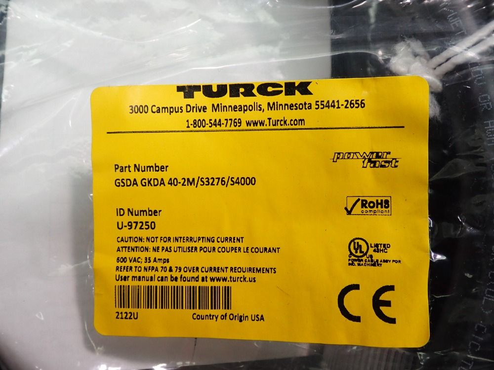 Molex Woodhead/turck Cables, Qty: 7