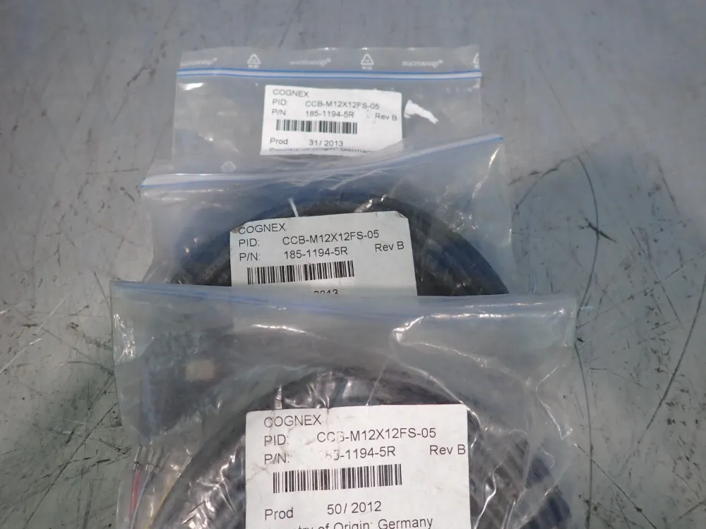 Cognex Cables, Qty: 3 - Ccb-m12x12fs-05