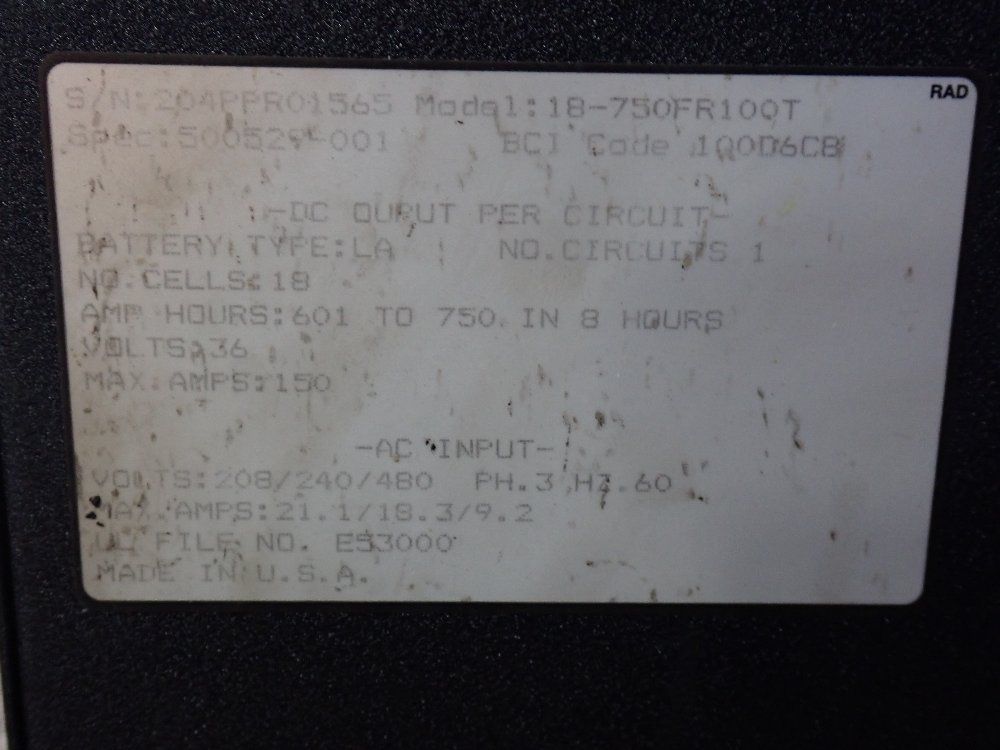 Power Pro 36 V / 601-750 Ah Battery Charger - 18-750fr100t