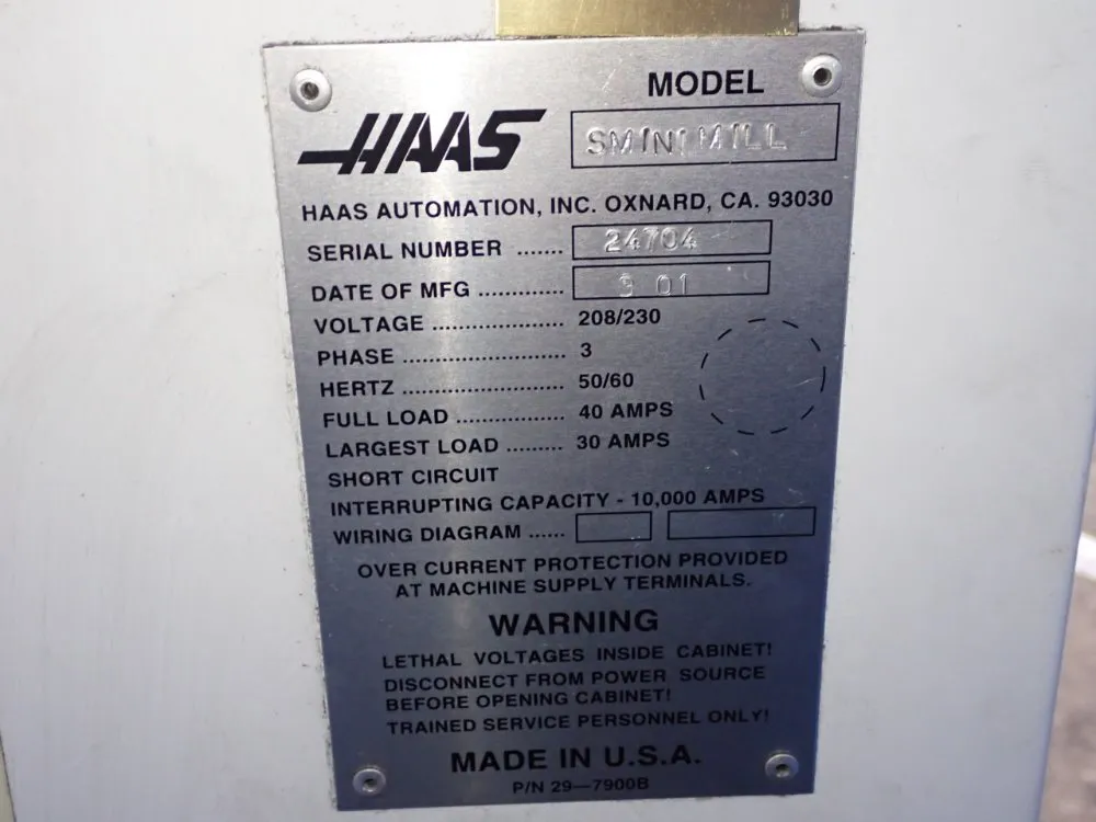 Haas 12" X 28 3/4" Cnc Vmc - Sminimill