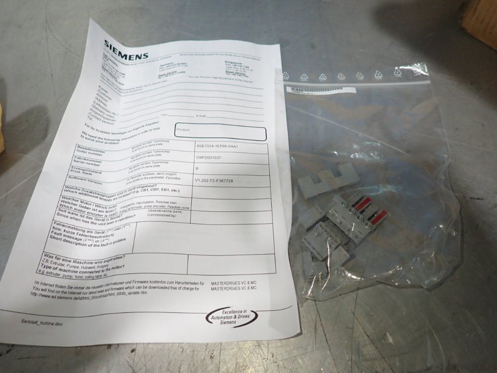 Siemens Ac / Dc Rectifier Unit - 6se7024-1ep85-0aa1