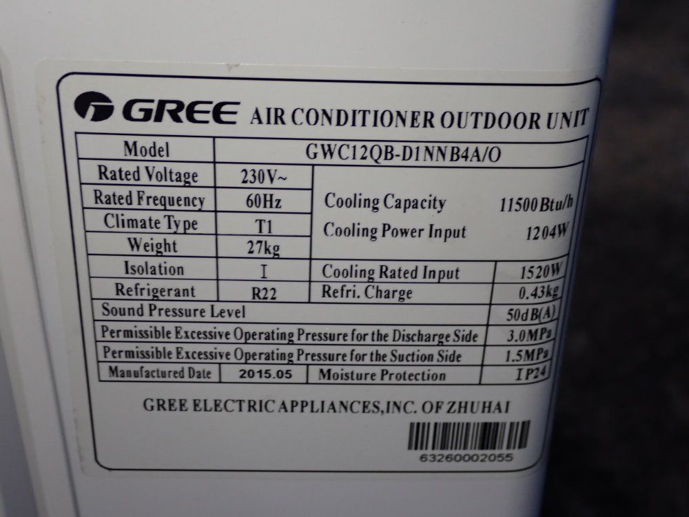 Gree 6448w Air Conditioner - Gwc12qb-d1nnb4a/0