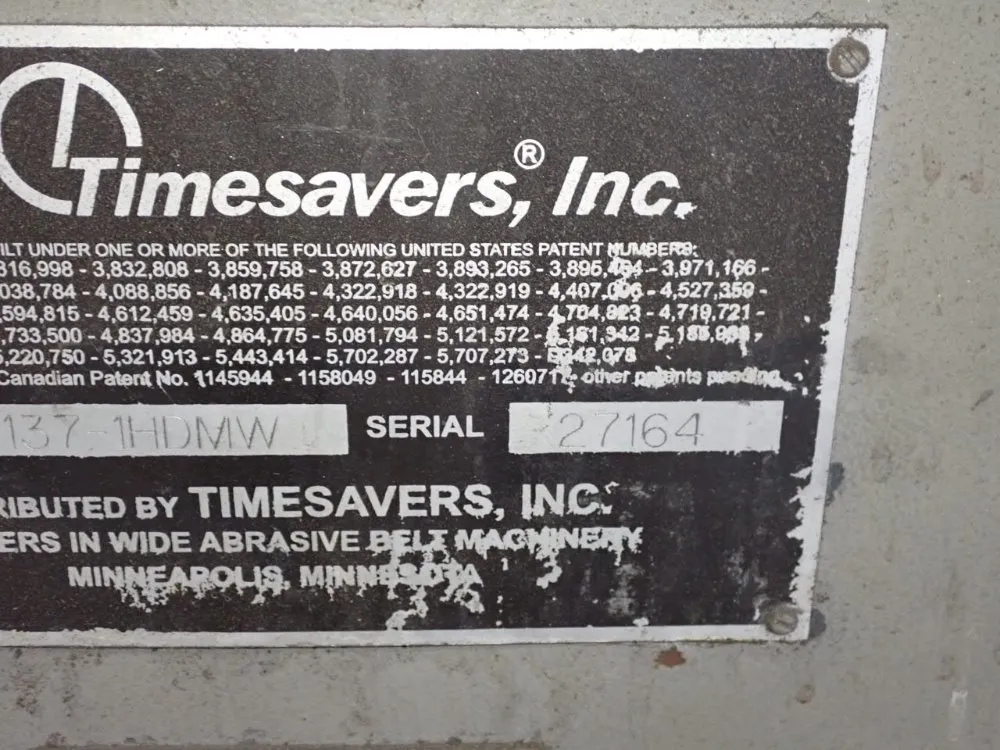 Timesavers 36" Belt Sander - 137-1hdmw