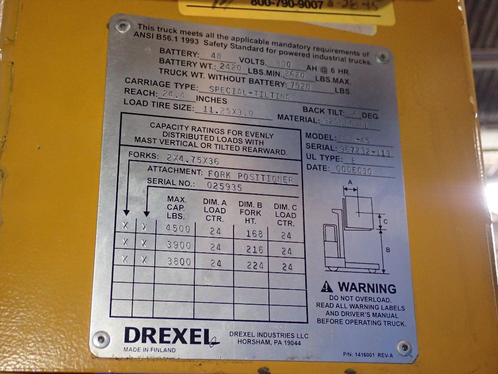 Drexel 4500 Lbs Electric Forklift - Mdr-45