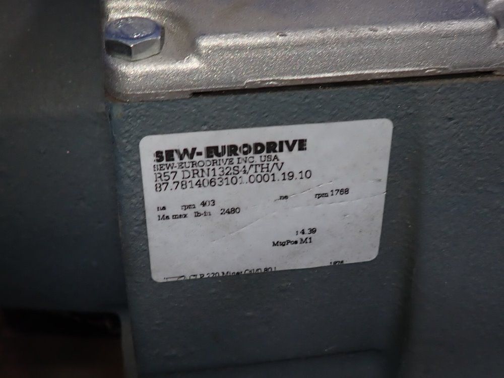 Sew Eurodrive 7.5 Hp Gear Drive - R57 Drn132s4/th/v