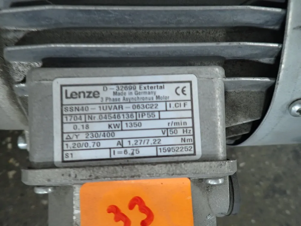 Lenze 0.8kw Motor - Ssn40-iuvap-063c22