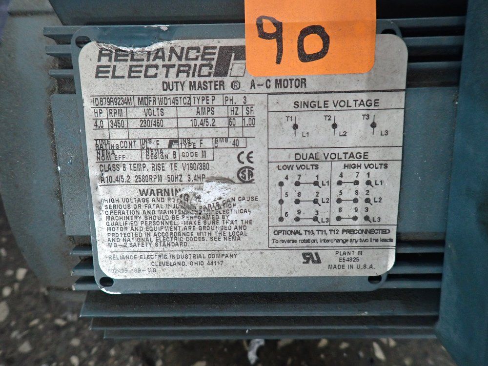 Reliance Electric 4 Hp Motor