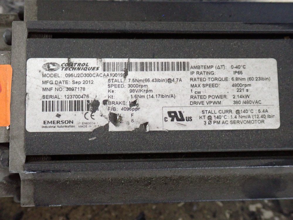 Control Techniques 2.14 Kw Motor - 09su2d300cc100196