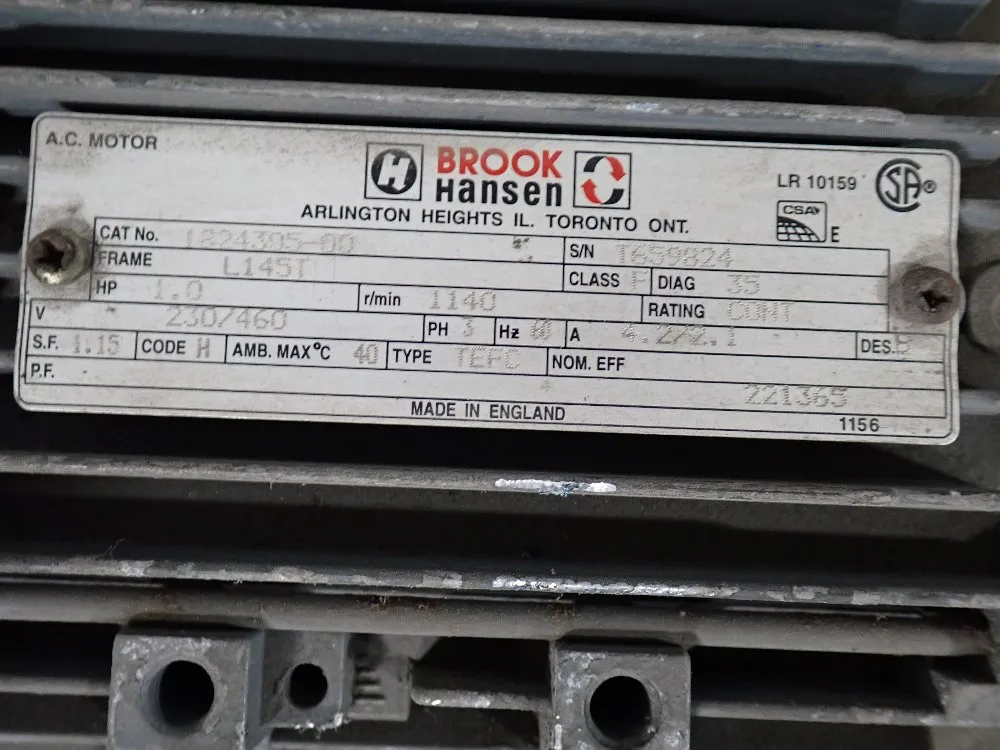 Brook Hanson 1 Hp Motor