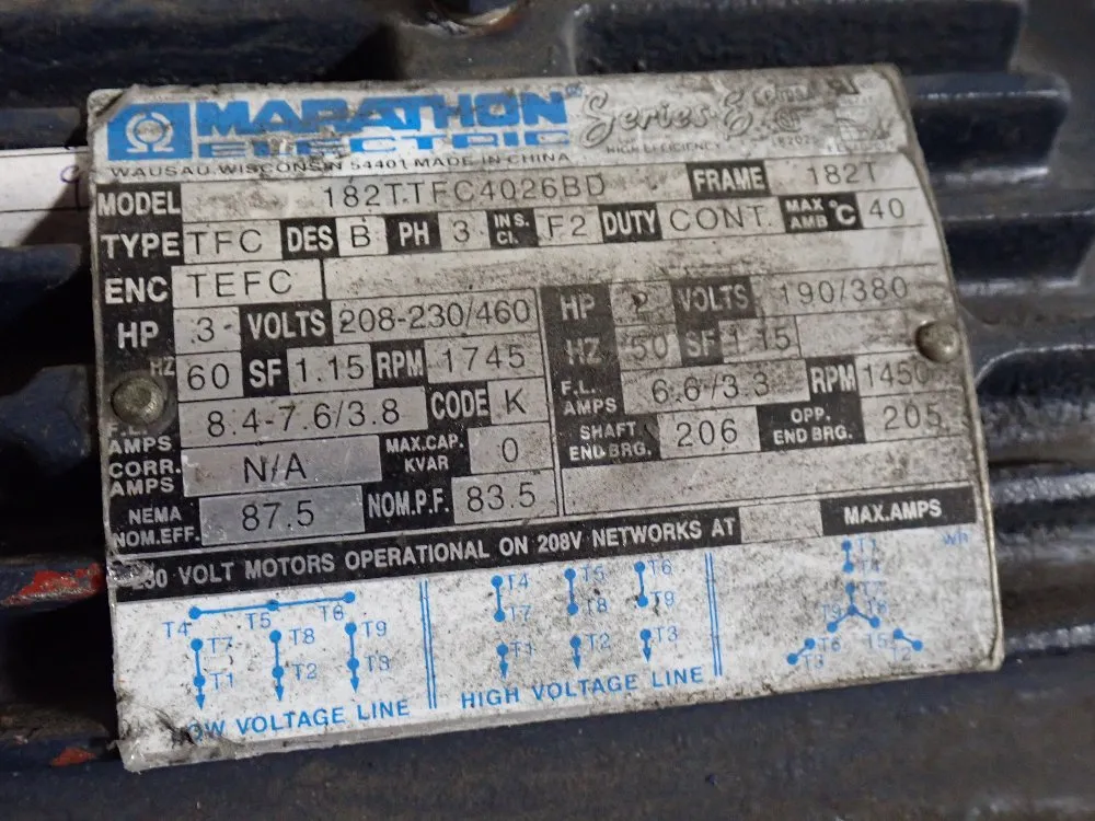 Marathon Electric 3 Hp Motor