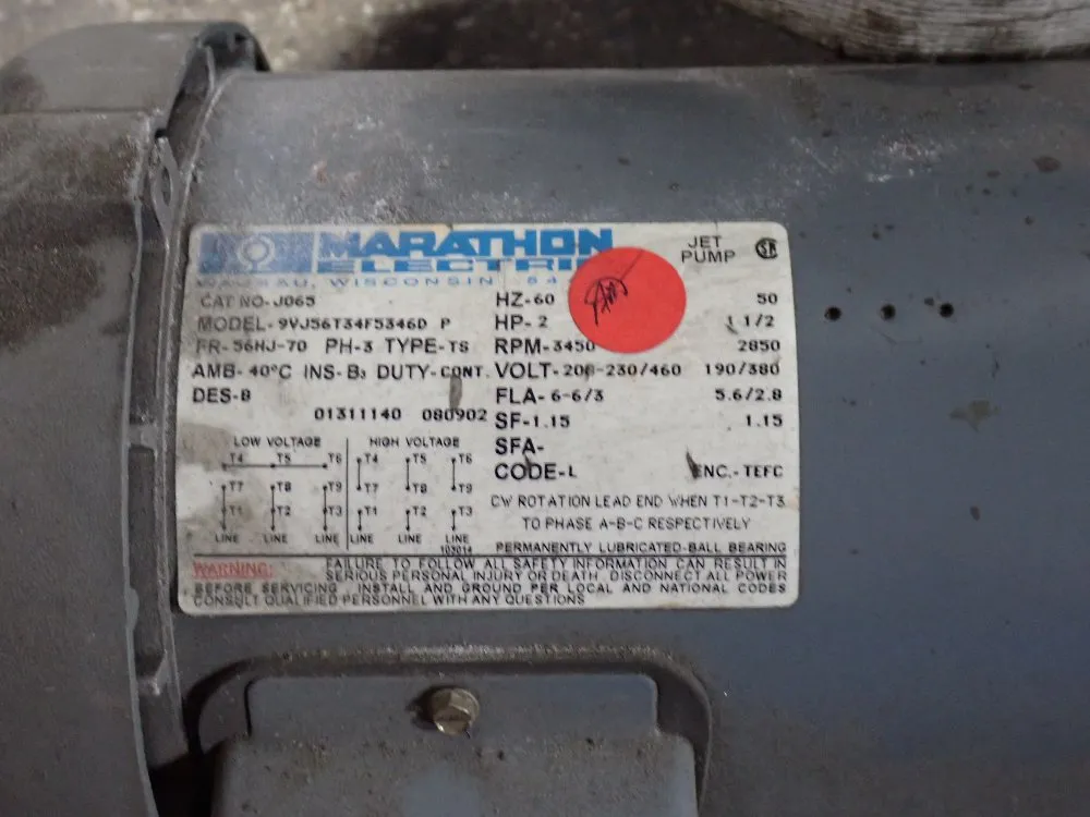 Marathon Electric 2 Hp Motor - Quj56t34f5