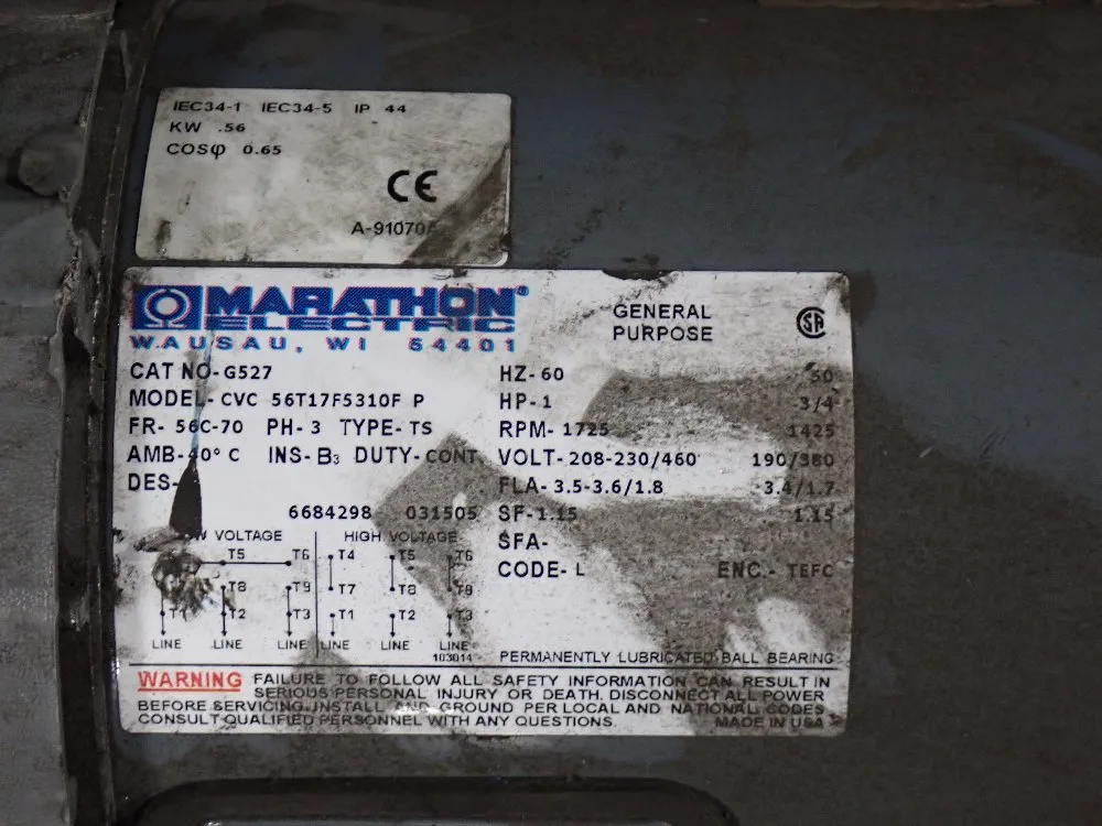 Marathon Elec 1 Hp Motor - Cvc-56t17f5310fp