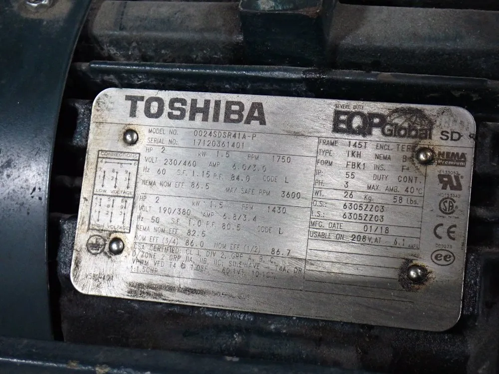 Toshiba 2 Hp Motor - 00245dsr41a-p