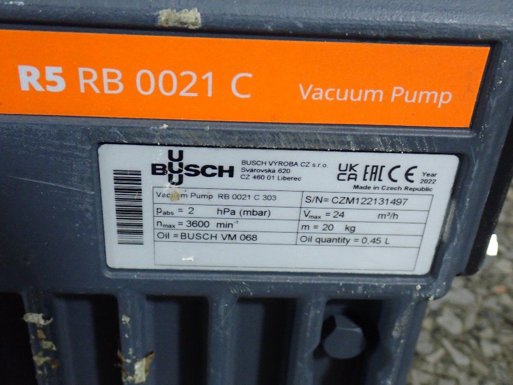 Busch 0.7 Kw Vacuum Pump - R5 Rb 0021 C