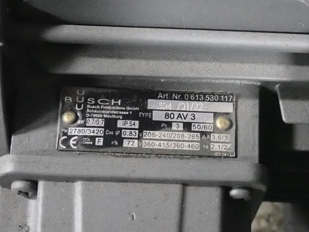 Busch 0.7 Kw Vacuum Pump - R5 Rb 0021 C