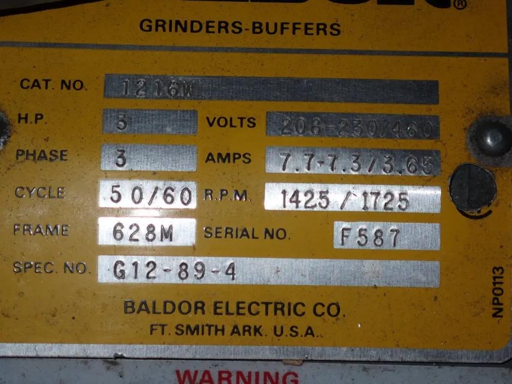 Baldor 10" Pedestal Grinder - 1216w