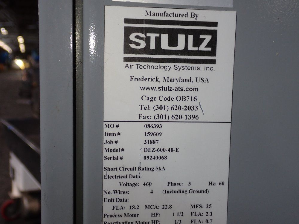 Stulz Dehumidifier - Dez-600-40-e